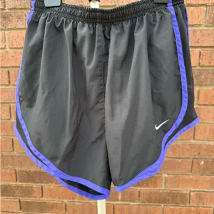 Nike Dri-Fit Tempo 10K Running Shorts Women Black Purple Stripe Size Small thumbnail 2