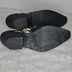 Grazie Maverick zebra pony hair western cowgirl studded slip on clog mules 7.5 thumbnail 8