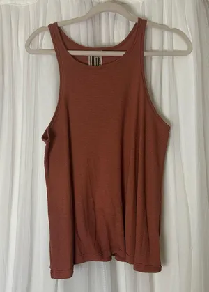 Free People Rust Ribbed Tank Top thumbnail 1