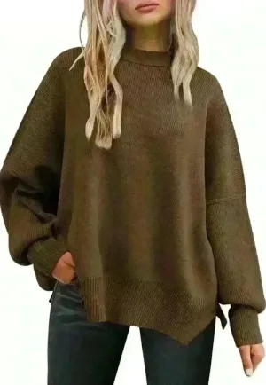 LILLUSORY Brown Oversized Batwing Sweater Size undefined thumbnail 1