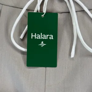 Halara Beige‎ Wide Leg Pleated Trousers High Waisted Drawstring Pants Small NEW thumbnail 3