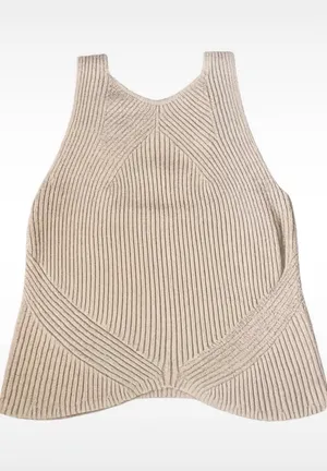 Express Knit Sweater Tank Beige  thumbnail 2