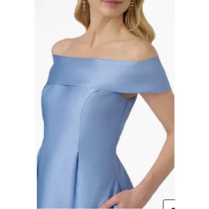 Adrianna Papell Off-the-Shoulder Mikado Gown Bluebell Size 4 MSRP $229 thumbnail 3