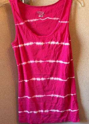 FINAL MARKDOWN Time and Tru Pink Tie-Dye Tank Top large thumbnail 1