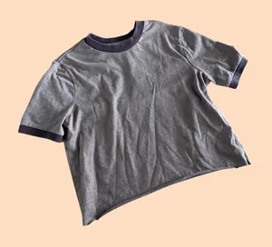 vintage y2k brown cropped baby doll t shirt with darker brown detailing 🔥 thumbnail 1