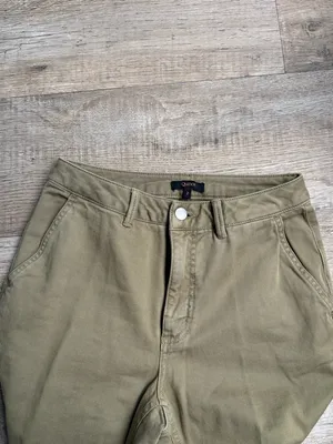 Quince Organic Stretch Cotton Twill Straight Leg Cropped Pants Olive size 2 thumbnail 5