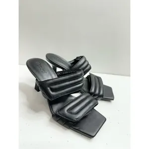 Abound Sandals Size 6 Black Qarly Open Square Toe Slip On‎ Heels thumbnail 6