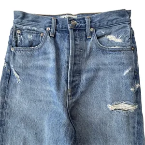 AGOLDE‎ 90s Jean Womens 23 High Rise Straight Leg Distressed Blue Denim Grunge thumbnail 5