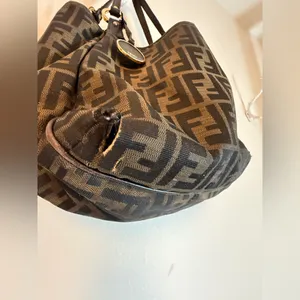 Fendi Tobacco Zucca Canvas and Leather Chef Shopper Tote Vintage thumbnail 8