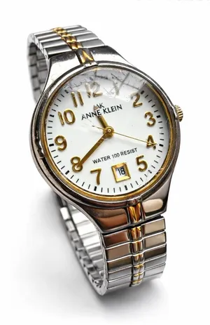 Anne Klein Wrist Watch Womens‎ Silver Gold Two Tone Date Vintage Expandable thumbnail 1