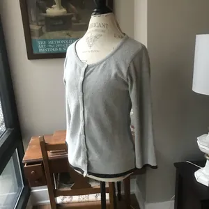 Arden B Gray Button Up Cardigan Sz M thumbnail 2