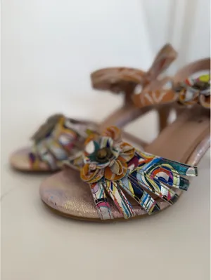 ***SALE!!!*** Multicolor floral high heel sandals thumbnail 5