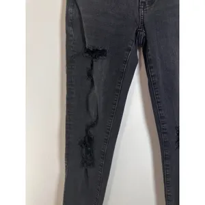 American Eagle Super Stretch X Skinny Jeans Black Distressed Ripped Frayed Hem 0 thumbnail 2