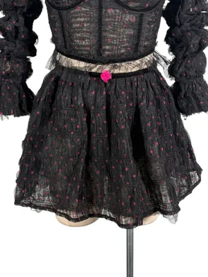 NEW For Love and Lemons romantic gothic coquette corset top mini skirt Set thumbnail 7