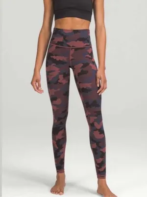 EUC Lululemon Wunder Under High-Rise Camo Smoky Night Sea Size 4 thumbnail 4