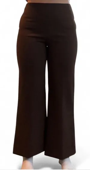 Elie tahari brown wide leg trouser pant cropped thumbnail 1