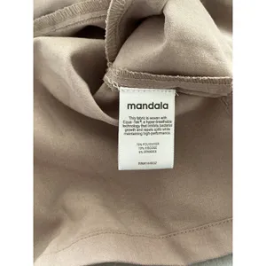 Mandala Scrub Top XS Brown Notch Neck Short Sleeve Equa-Tek Tech thumbnail 4