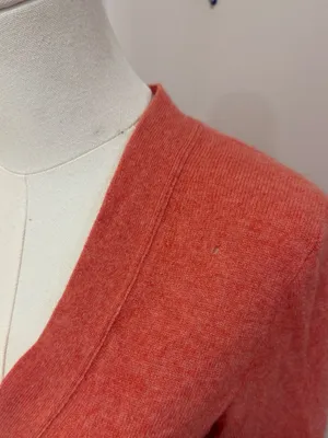 J Crew 100% Cashmere Cardigan Womens Medium Coral Sweater thumbnail 3