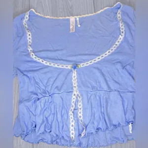URBAN OUTFITTERS Women’s Long Sleeve Lace Trim Babydoll Top thumbnail 4