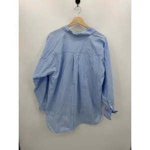 Loft‎ Striped Poplin Crest Everyday Oversized Shirt Women XL Preppy Academia thumbnail 2