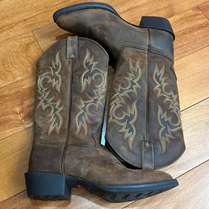 Justin Boots Men's New Stampede Huck Brown Boots 2551 size 9.5D thumbnail 9