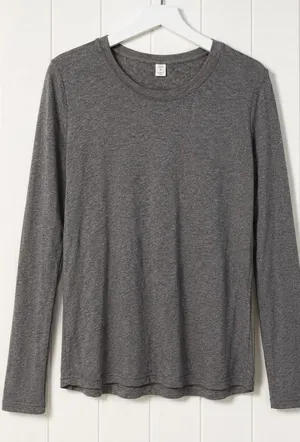 Alternative Apparel Womens L Keepsake Long Sleeve Tee Gray Vintage Jersey Shirt thumbnail 1