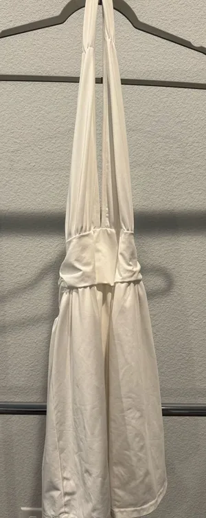 SHEIN Cream Halter Dress with built in shorts thumbnail 1