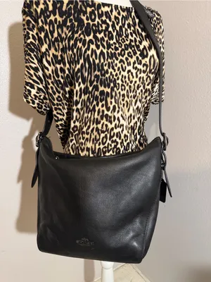 Coach Black Leather Shoulder Hobo Bag thumbnail 16