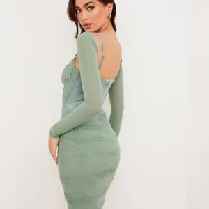 House of CB Freyja Green Gathered Corset Dress - Size L+‎ thumbnail 5