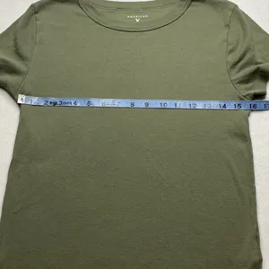 American Eagle Womens Olive Green Short Sleeve Crew Neck T-Shirt Size L thumbnail 3