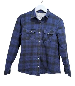 Spirit Tufts University Reversible Sherpa Flannel Shirt Jacket Shacket Medium thumbnail 1