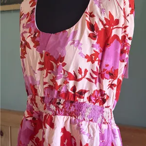 PrettyGarden Halter Floral Pink & Red Sleeveless Tiered Sundress size L NWT thumbnail 2