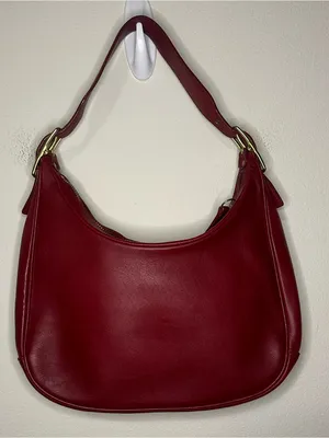 VINTAGE coach Legacy West Small Zoe Hobo Bag In Red leather style# 9342 thumbnail 3