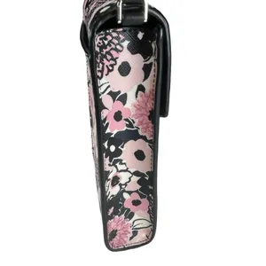 Kate Spade Staci North/South Flap Phone Crossbody Dahlia Floral Pink Multi Black thumbnail 5