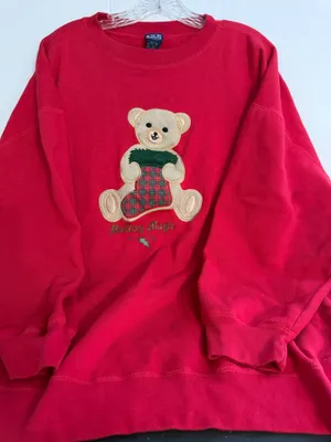 Vintage Honors Holiday Bear Red Sweatshirt - Holiday Magic thumbnail 1