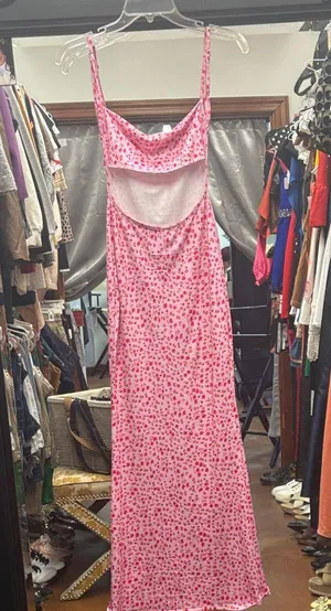 Pink and Red Floral Slip Dress thumbnail 2