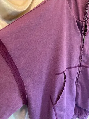 RARE Sample Full-Zip Heavy Hoodie Jacket with Bubble Hem, NWOT thumbnail 5
