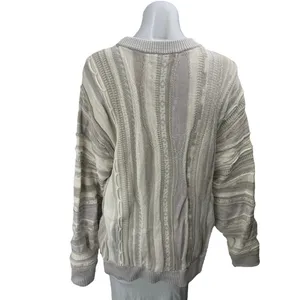 Abercrombie & Fitch Beige Striped Long Sleeve Crew Neck Sweater Top Size L thumbnail 2