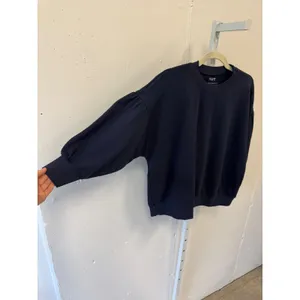 Velvet by Graham & Spencer VLVT Navy Blue Puff‎ Sleeve Cotton Sweatshirt Small thumbnail 4