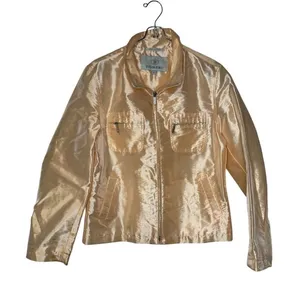 Dismero Women's Blazer Jacket Y2K Vermoda SPA Satin Lined Zipper Pocket‎ Small thumbnail 1