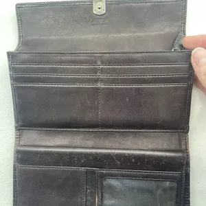 Vtg Lauren Ralph Lauren Wallet Croc Embossed Brown‎ Leather Checkbook Pocketbook thumbnail 11