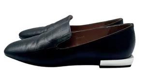 Linea Paolo Missy Black Leather Slip On Square Toe Loafers Women’s Size 7 thumbnail 3