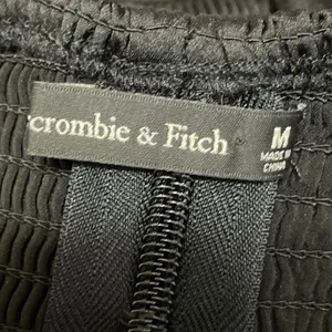 Abercrombie & Fitch Black Long Sleeve Pleated Bustier Crop Blouse Top Size M thumbnail 4
