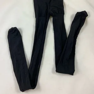 M/L Black opaque one leg torn punk rock tights thumbnail 2