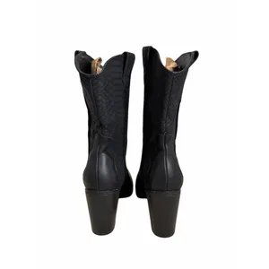 Mia Cindy Embossed‎ Western Cowboy Boot in Black Python Size 7 Block Heel thumbnail 5