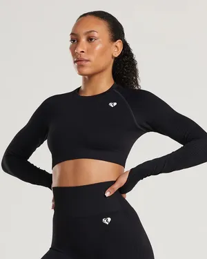 Women's Best black long-sleeve crop top thumbnail 1