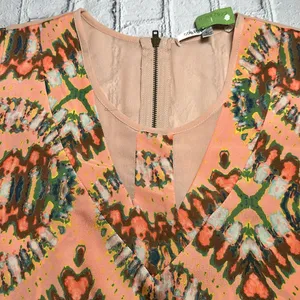 Collective Concepts Multicolor Watercolor Coral sleeveless Blouse size Large thumbnail 3