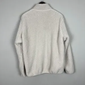 Uniqlo Fleece Sherpa Jacket Womens Medium Cream High Neck Full Zip‎ Front Cozy M thumbnail 5