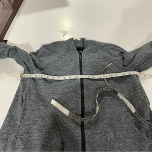 Lululemon Pleat To‎ Street Bomber Jacket in Heathered Snow Slub Coal Size 6 thumbnail 9