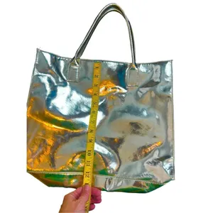 Golden metallic shoulder Handbag unbranded 15x12” Gold thumbnail 8